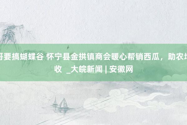 哥要搞蝴蝶谷 怀宁县金拱镇商会暖心帮销西瓜，助农增收  _大皖新闻 | 安徽网