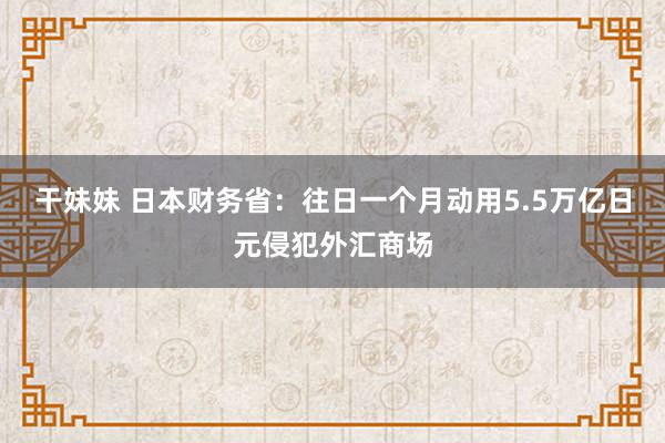 干妹妹 日本财务省：往日一个月动用5.5万亿日元侵犯外汇商场