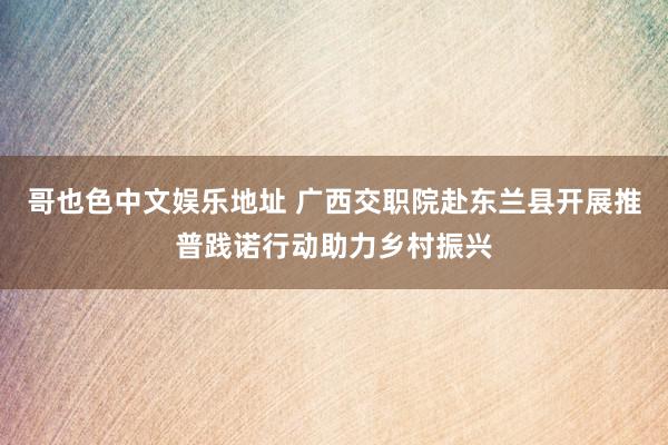 哥也色中文娱乐地址 广西交职院赴东兰县开展推普践诺行动助力乡村振兴